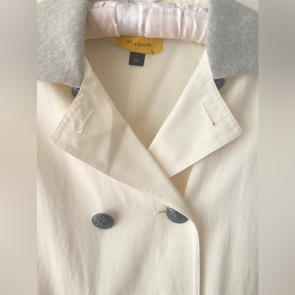 St. John Double Breasted Jacket Coat Cream Gray Size 2 wz tag - Picture 8 of 15